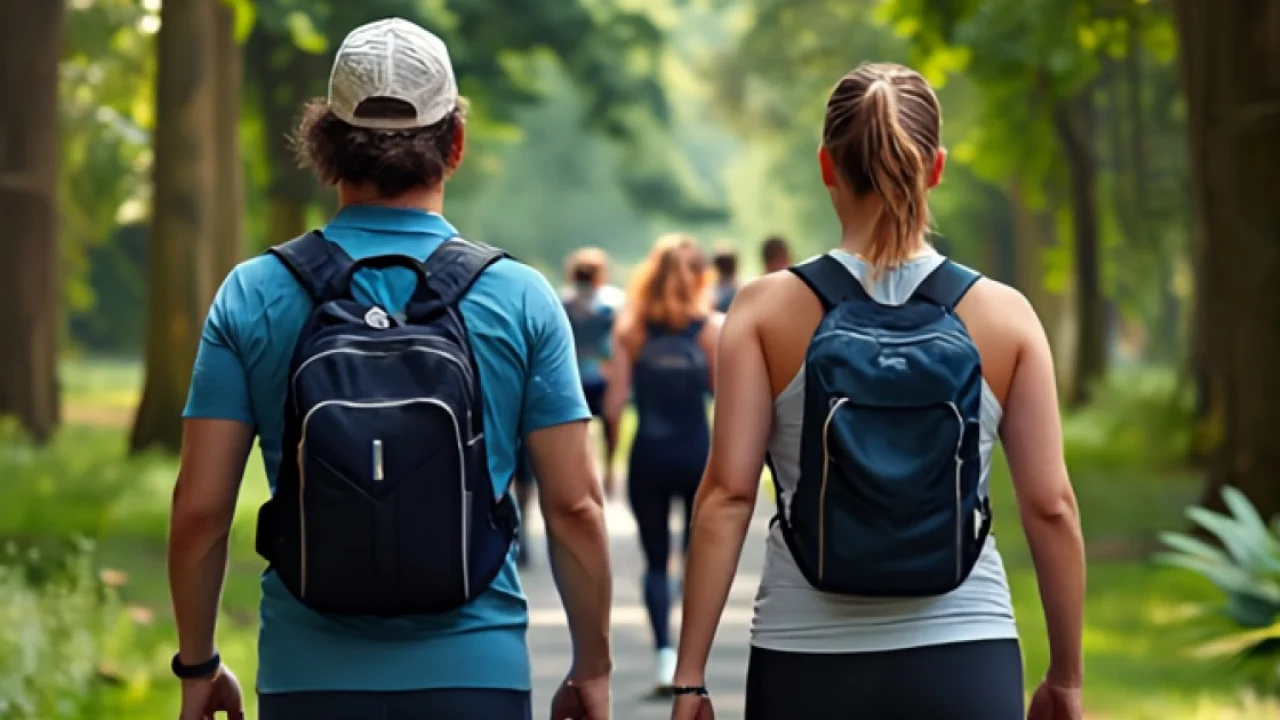 Personne pratiquant la marche active en plein air pour améliorer sa santé