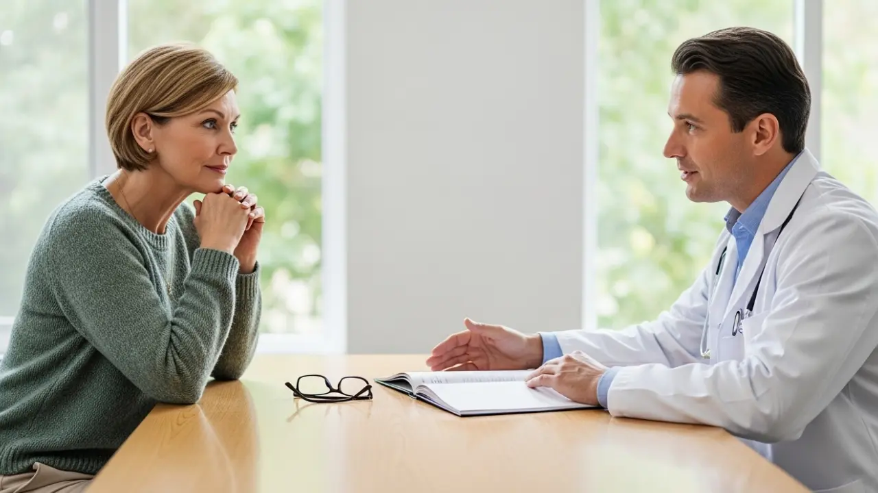 Consultation médicale entre une patiente et son médecin